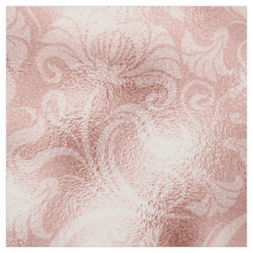 Damask Floral Shimmer Rose Gold ID461 Fabric Zazzle