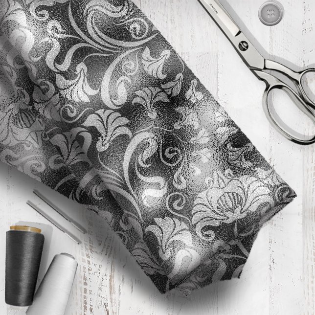 Damask Floral Shimmer Silver Gray ID461 Fabric (Creator Uploaded)