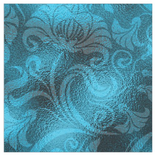 Damask Floral Shimmer Turquoise Blue ID461 Fabric