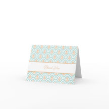 Damask Floral Wallpaper Collection Thank You Card