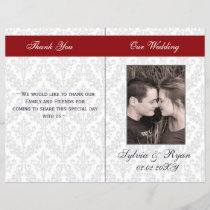 Damask Folding Photo wedding programs