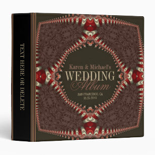 Damask Fractal Lace Wedding Album Binder
