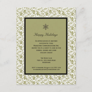 Damask Framed Holiday Party Invitation