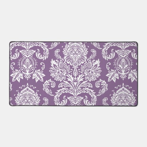 Damask French Lilac Basic Color Complementing Desk Mat