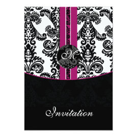 Black and Fuchsia Damask 

Wedding Invitations 