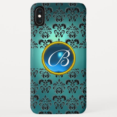 DAMASK GEM MONOGRAM blue black iPhone XS Max Case