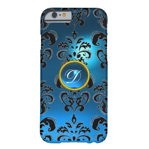 DAMASK GEM MONOGRAM blue Barely There iPhone 6 Case