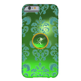 DAMASK GEM MONOGRAM green Barely There iPhone 6 Case