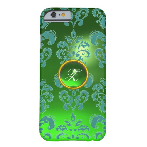 DAMASK GEM MONOGRAM green Barely There iPhone 6 Case