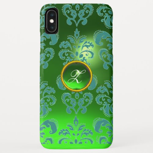 DAMASK GEM MONOGRAM green iPhone XS Max Case