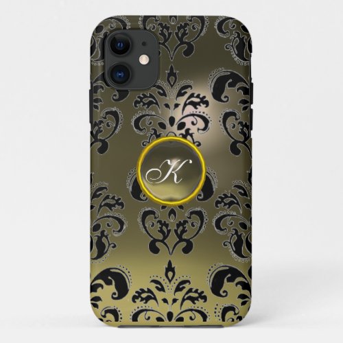 DAMASK GEM MONOGRAM grey iPhone 11 Case