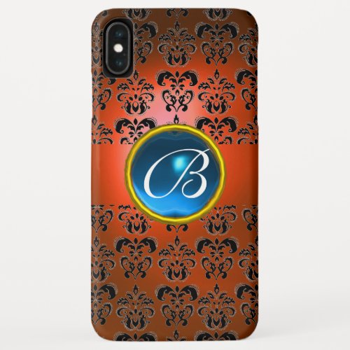 DAMASK GEM MONOGRAM orange black blue iPhone XS Max Case