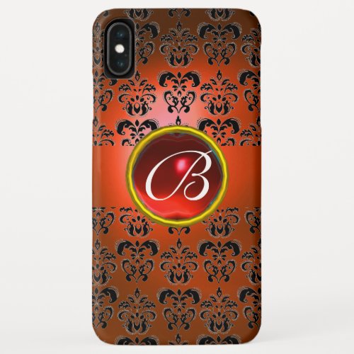 DAMASK GEM MONOGRAM orange black red iPhone XS Max Case