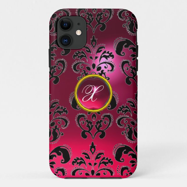 DAMASK GEM MONOGRAM pink Case-Mate iPhone Case (Back)