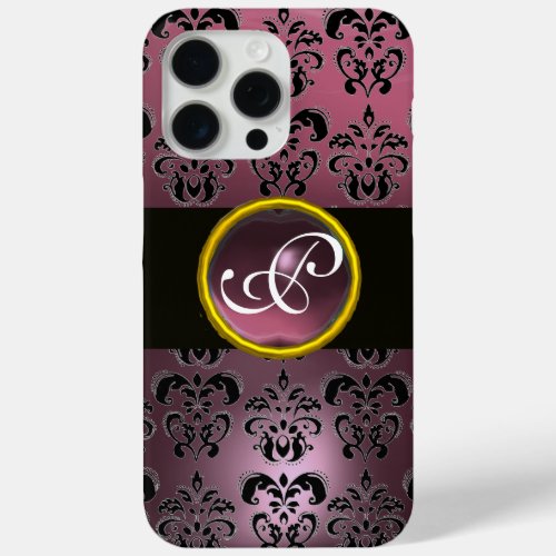 DAMASK GEM MONOGRAM Purple Amethyst iPhone 15 Pro Max Case