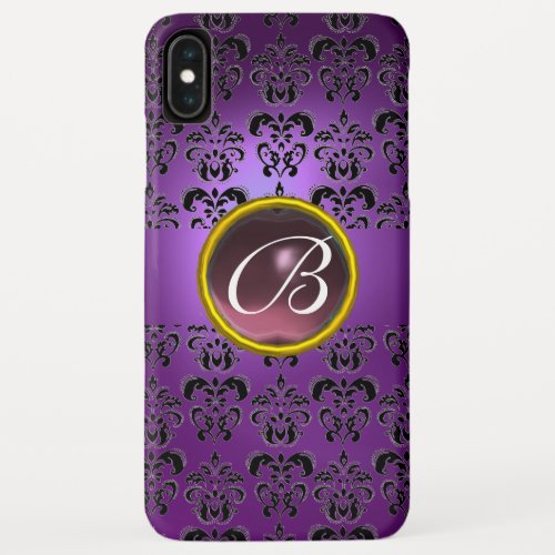 DAMASK GEM MONOGRAM purple black iPhone XS Max Case