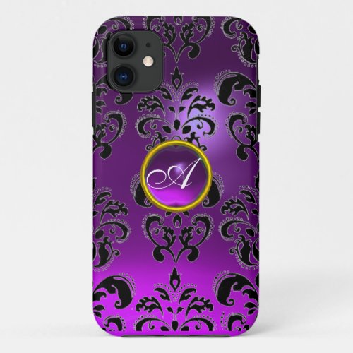 DAMASK GEM MONOGRAM purple iPhone 11 Case