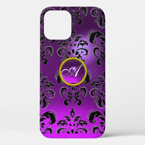 DAMASK GEM MONOGRAM purple iPhone 12 Case