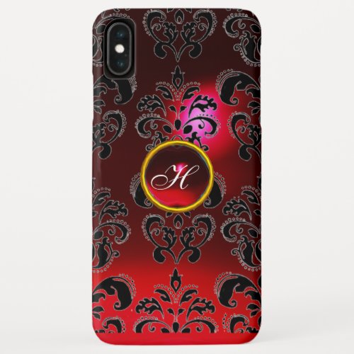 DAMASK GEM MONOGRAM red burgundy iPhone XS Max Case