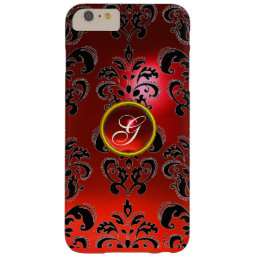 DAMASK GEM MONOGRAM red Barely There iPhone 6 Plus Case