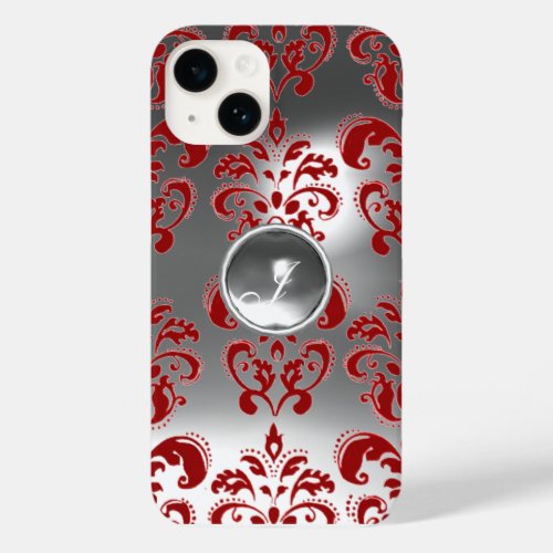 DAMASK GEM MONOGRAM red white Case_Mate iPhone 14 Case