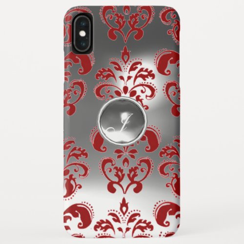 DAMASK GEM MONOGRAM red white iPhone XS Max Case
