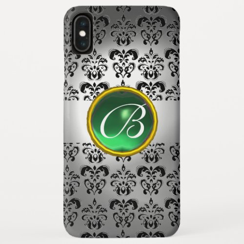 DAMASK GEM MONOGRAM white black green iPhone XS Max Case