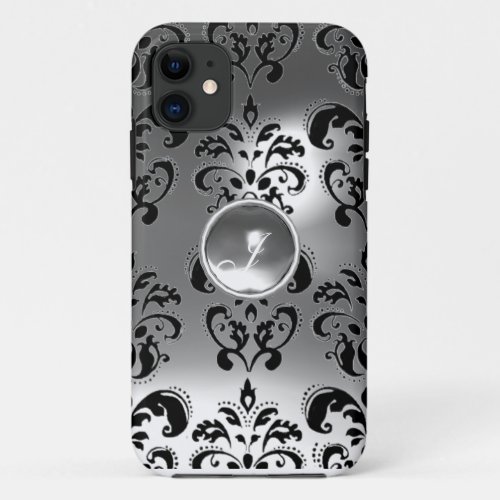 DAMASK GEM MONOGRAM white iPhone 11 Case