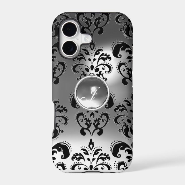 DAMASK GEM MONOGRAM white Iphone Case (Back)