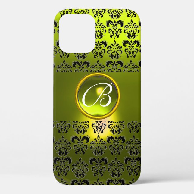 DAMASK GEM MONOGRAM Yellow Case-Mate iPhone Case (Back)