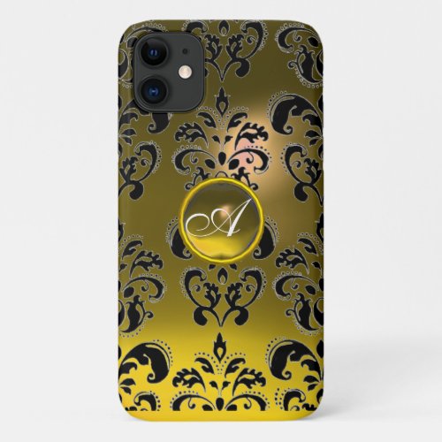 DAMASK GEM MONOGRAM yellow iPhone 11 Case