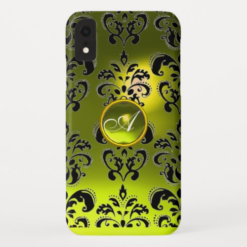 DAMASK GEM MONOGRAM yellow iPhone XR Case