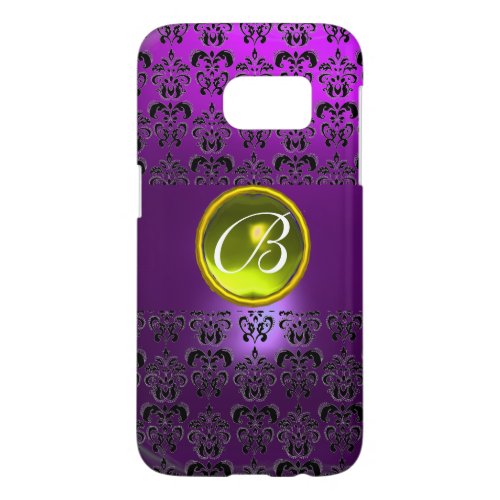 DAMASK GEM MONOGRAM Yellow purple Samsung Galaxy S7 Case