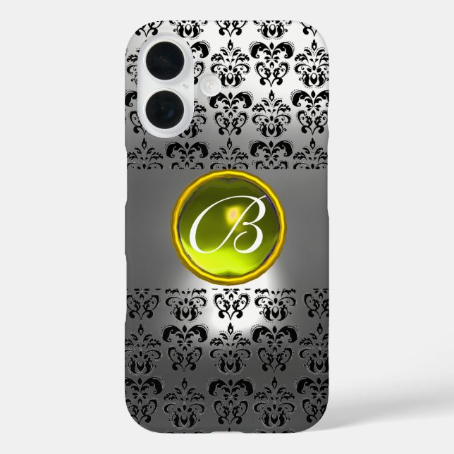 DAMASK GEM MONOGRAM Yellow white crystal Case-Mate iPhone Case (Back)
