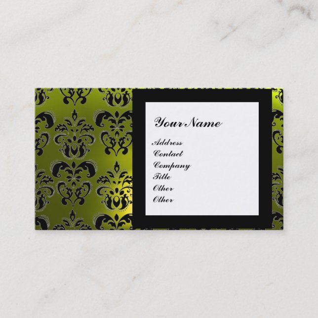 DAMASK GEM STONE MONOGRAM,2 topaz ,violet Business Card (Front)