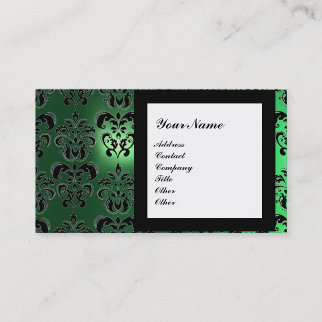 DAMASK GEM STONE MONOGRAM,2 topaz ,violet Business Card (Front)