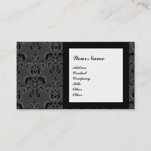 DAMASK GEM STONE MONOGRAM3 BUSINESS CARD