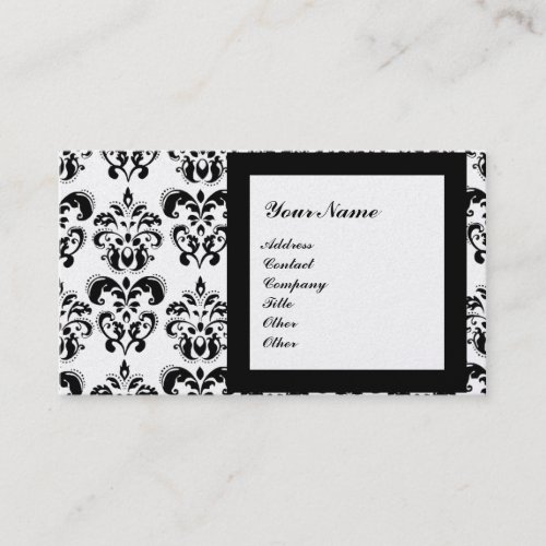 DAMASK GEM STONE MONOGRAM3 pearl Business Card