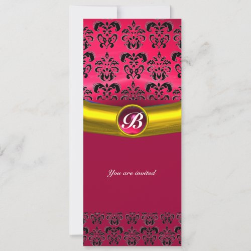 DAMASK GEM STONE MONOGRAM INVITATION