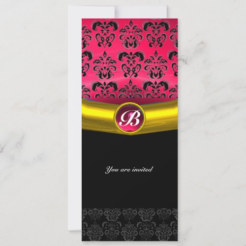 DAMASK GEM STONE MONOGRAM INVITATION