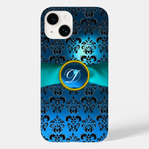 DAMASK GIRLY MONOGRAM  blue ribbon Case_Mate iPhone 14 Case