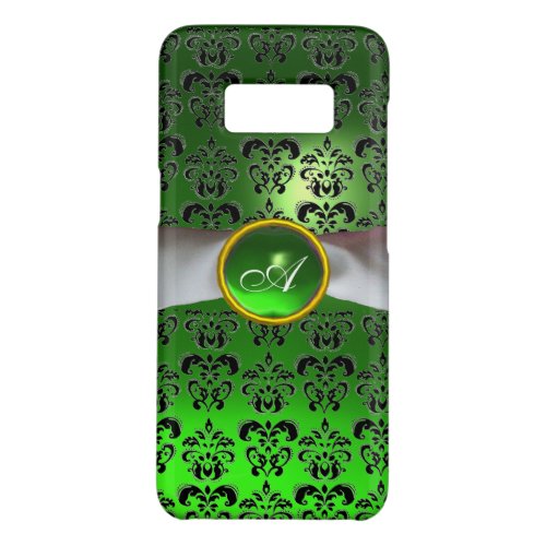 DAMASK GIRLY MONOGRAM green white ribbon Case_Mate Samsung Galaxy S8 Case