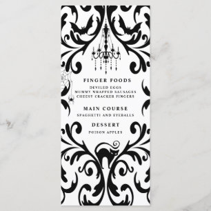 Damask Glam Halloween Dinner Party Menu