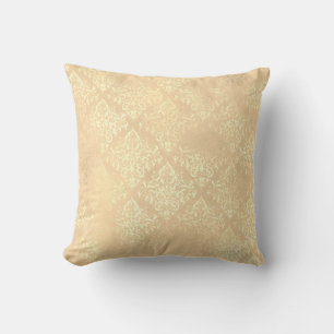 Damask gold elegant vintage Victorian  Throw Pillow