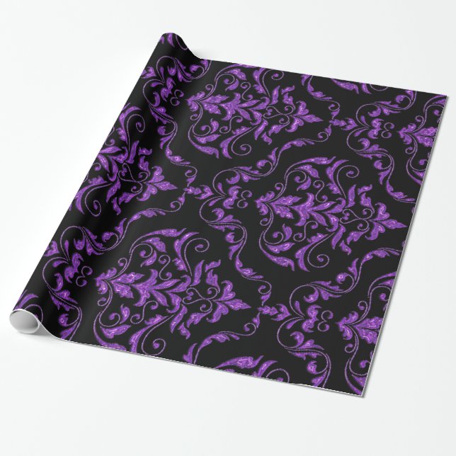 Damask  Gothic Glint Wrapping Paper (Unrolled)