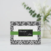 damask green ,black and white  Save the Date Announcement Postcard (Standing Front)