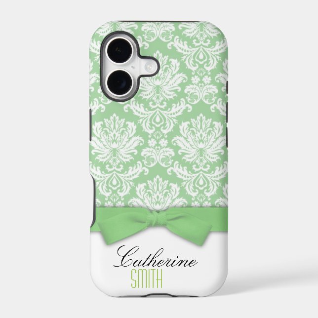 Damask Green Bow iPhone 5 Case (Back)