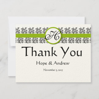 Damask Green Trim RSVP Cards-Require the 5 x 7 Card