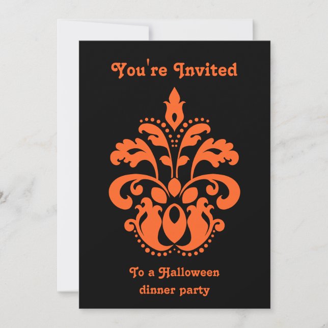 Damask Halloween party Invitation (Front)