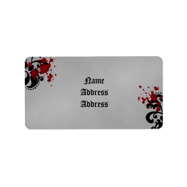 Damask Halloween wedding Label (Front)